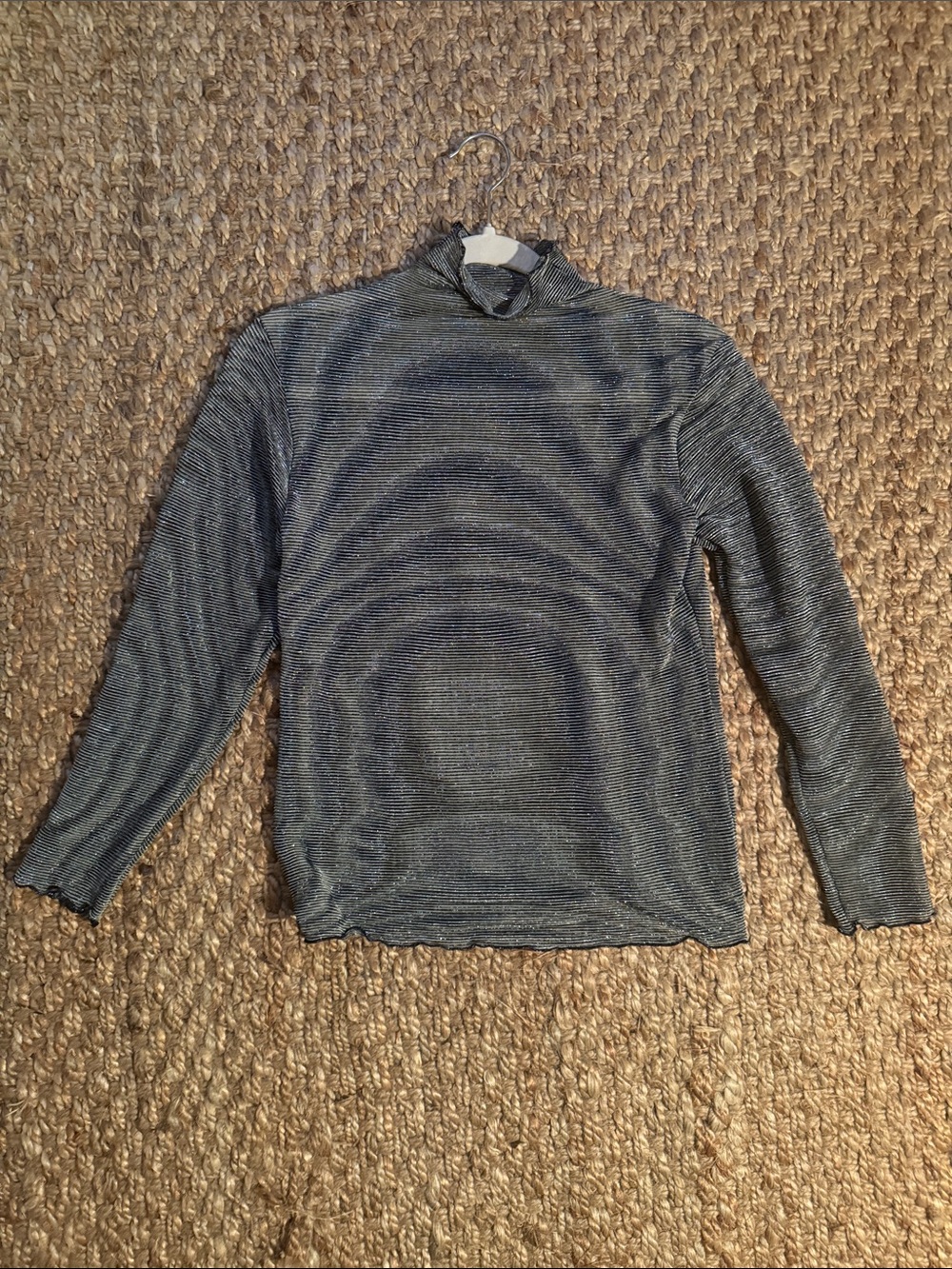 Gantos Women's Black and Gray Ribbed Mock Neck Top